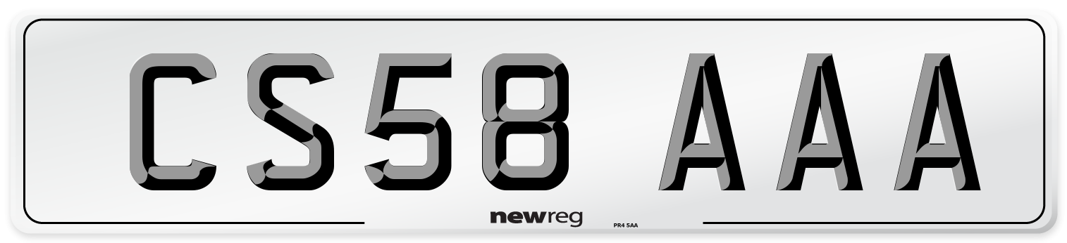 CS58 AAA Number Plate from New Reg